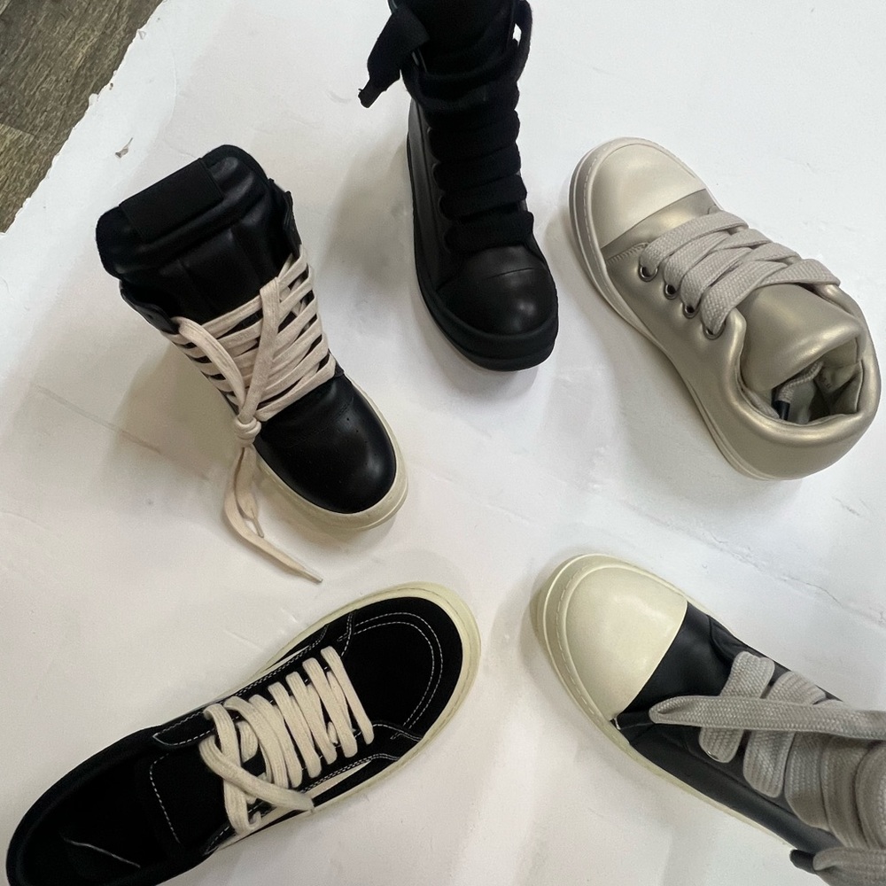 Stylish Black and White High-Top Sneakers